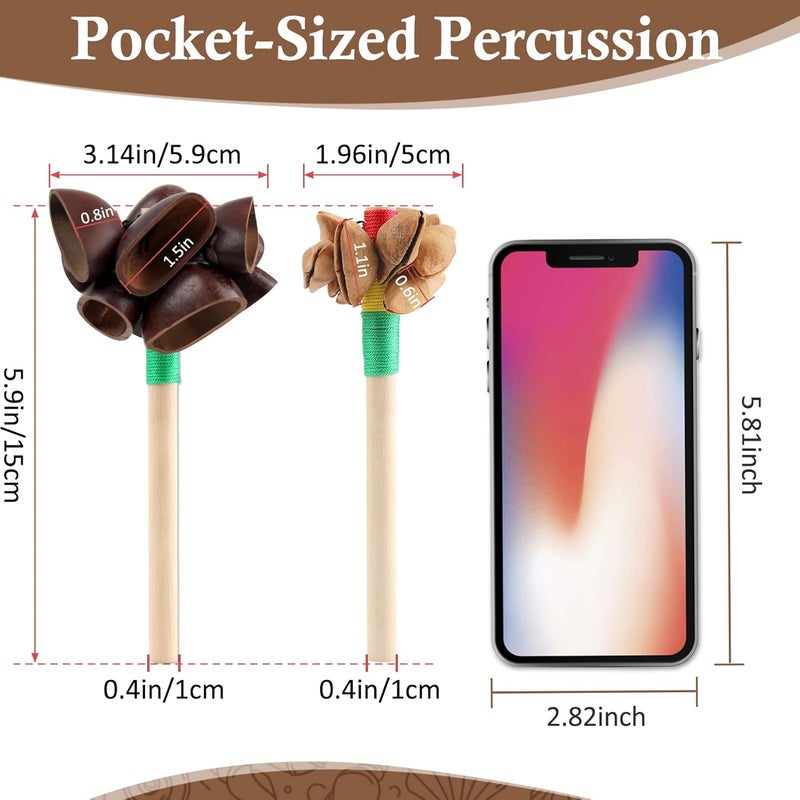 GOGHOST African Natural Shaker 5.9" x 3.14" Cacho Seed Pod Rattle Handmade Percussion Gifts Peruvian Musical Instrument - Nature Sounds for Meditation, ASMR, Sound Therapy, Yoga (Juju-1 Pack) - Image 2